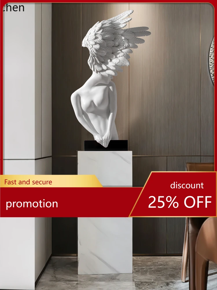 CZ  wind medieval art figure angel large sculpture soft decoration entrance lobby clubhouse floor