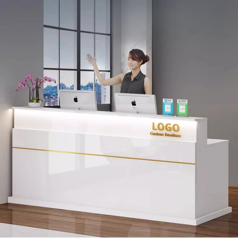 

Простая современная кассовая стойка, стойка регистрации компании, небольшая консультационная стойка, салон красоты, магазин одежды, мебель для бара