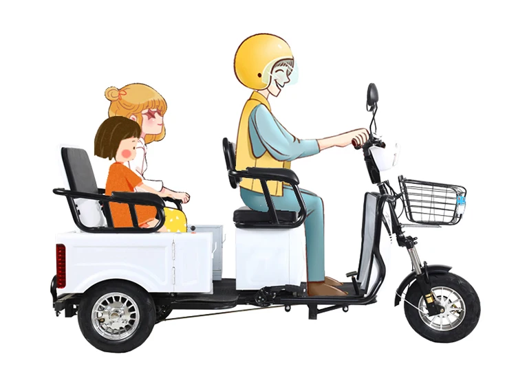 Wholesale Hot Sale 600w 20AH 3 Wheel Lead Acid Battery Vacuum Tire Two Seats Electric Tricycle for Elder