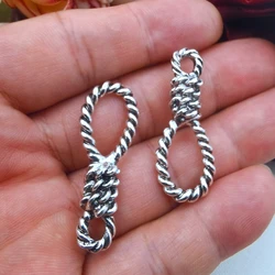 4pcs 38*15mm Antique Silver Color Tool Rope Charms Pendant Designer Charms Fit Jewelry Making DIY Jewelry Findings