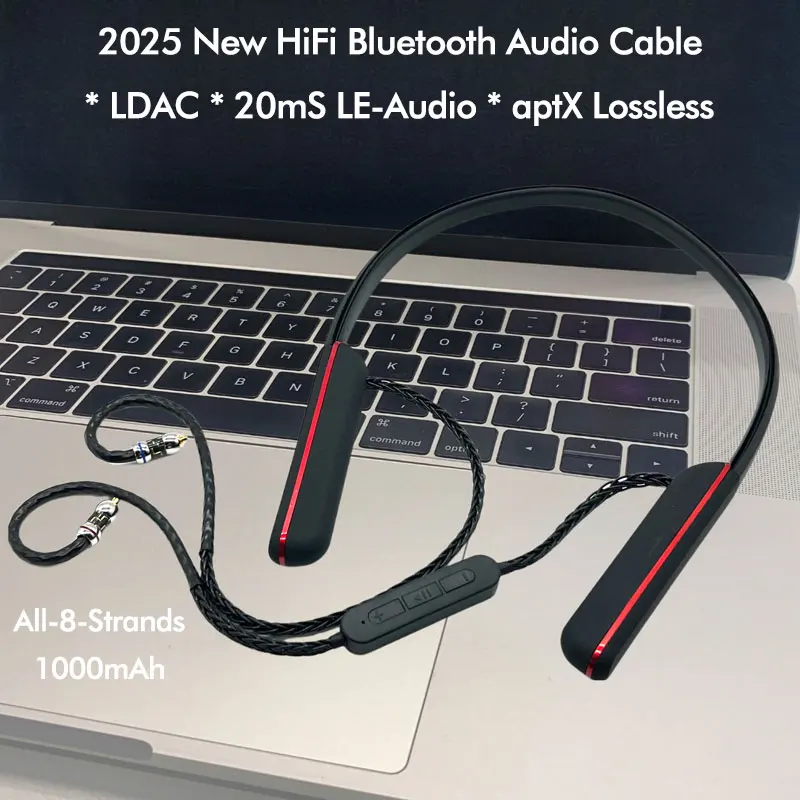 

BT-5181PRO LE-Audio Беспроводной аудиокабель-адаптер LDAC BT5.4 MMCX/2Pin/QDC/IE900/A2DC/IE80 Обновленный кабель IEM Все 8 нитей 1000 мАч