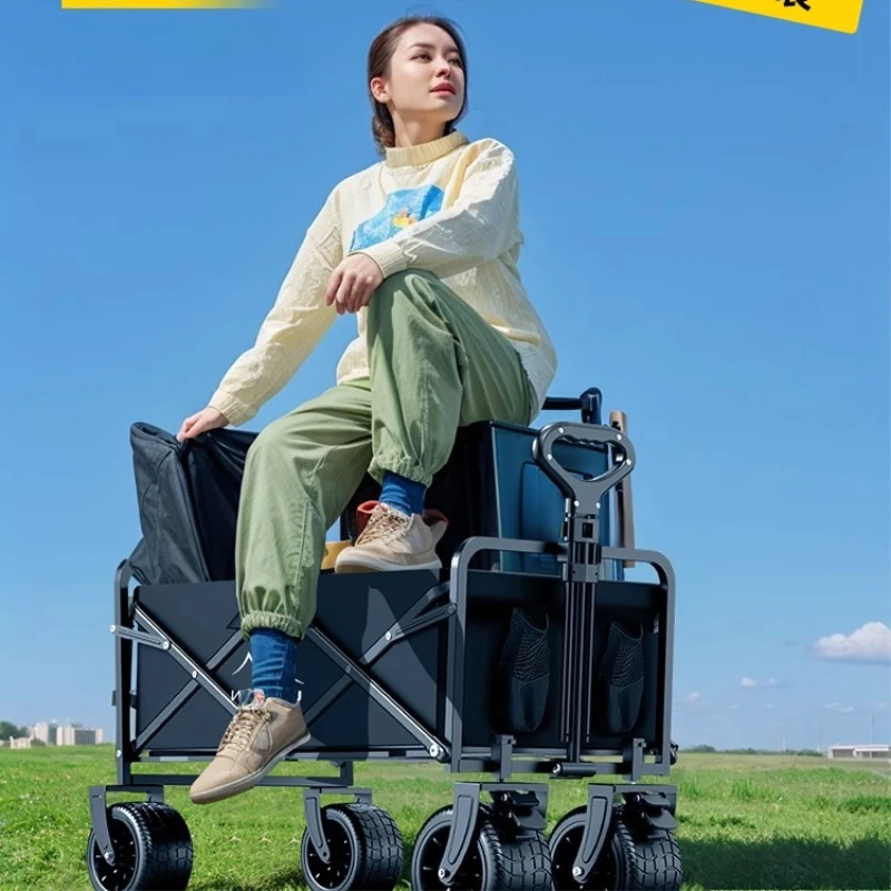 

Foldable camping trolley picnic car children can lie down