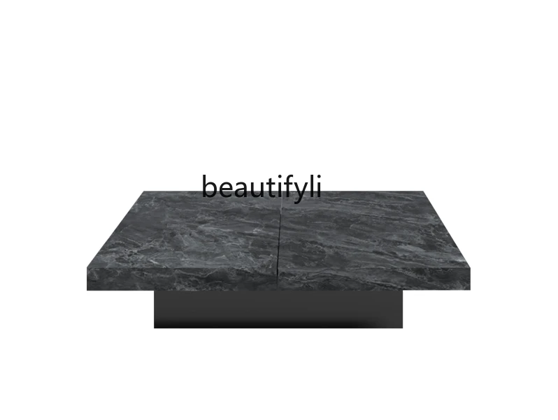 Italian Minimalist Designer High-End Square Tea Table Light Luxury Modern Large Flat New Stone Plate Tea Table  furniture