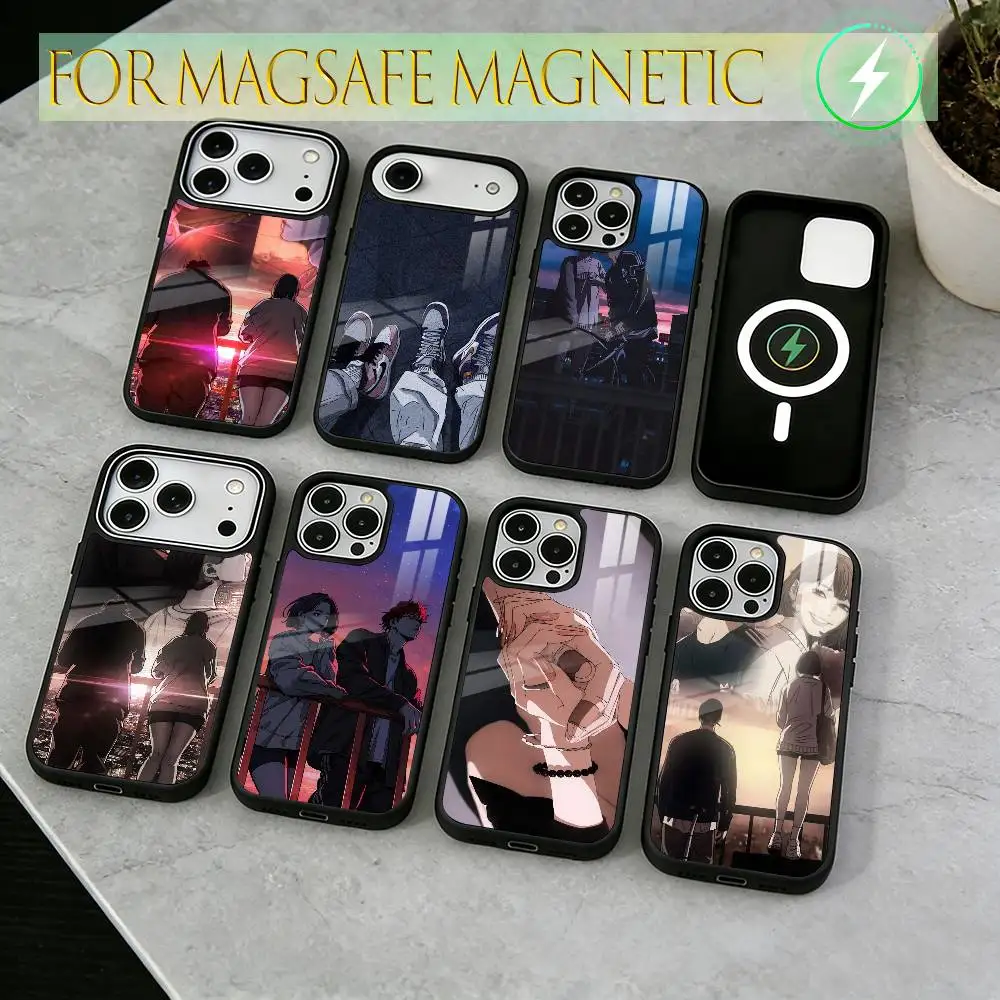 

Manhwa Phone Case For iPhone17,16,15,14,13,12,11 Plus,Pro Magnetic with Magsafe Wireless Charging