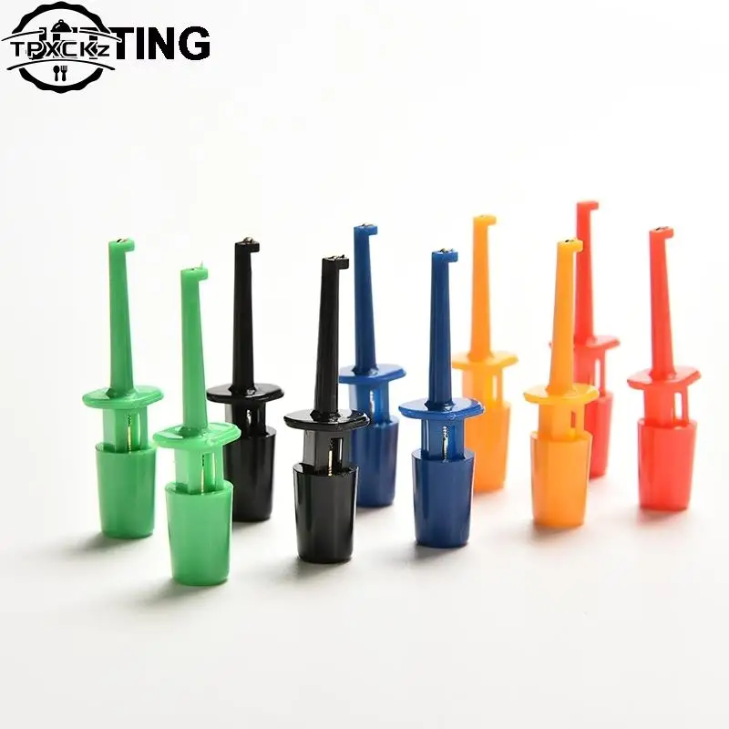 10 Pcs Test Hooks Clips for Logic Analyzers Single Hook Clip Mini Grabber Test Probe for SMD IC Multimeter 5 Colors