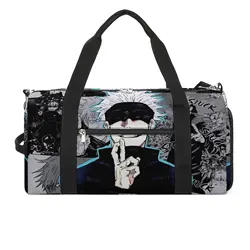 Gym Bag Gojo Satoru Manga Sports Bag with Shoes Funny Anime Men Women Portable Design Handbag Colorful Luggage Fitness Bag