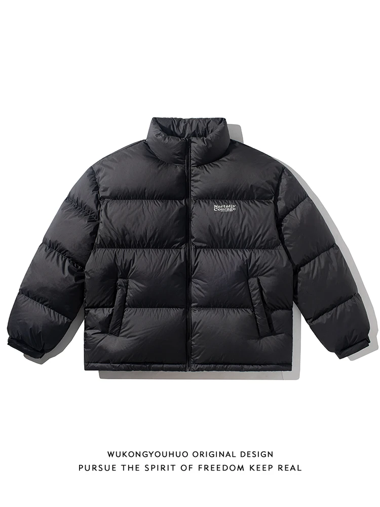 

Теплая мужская куртка-пуховик с воротником-стойкой, модная, повседневная, городская, белая, из полиэстера...