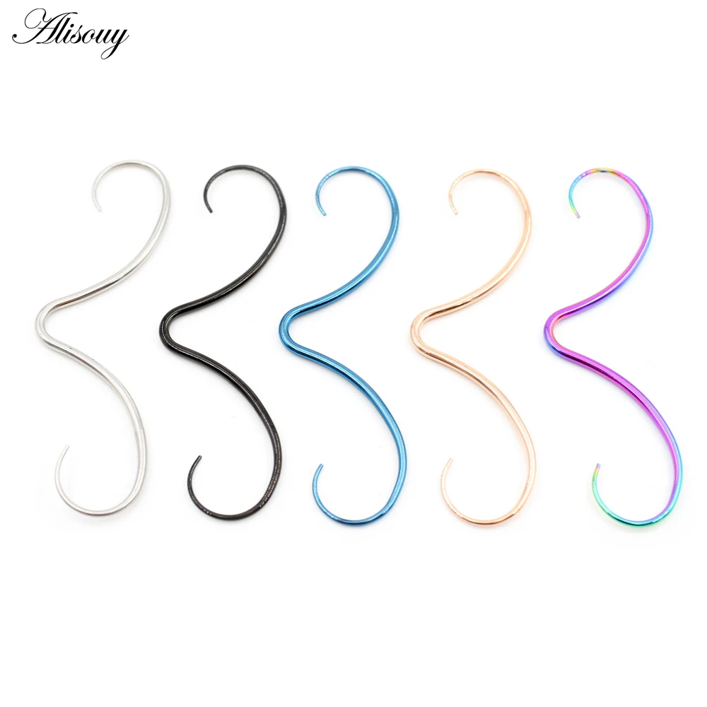 Alisouy 1PC Stainless Steel Beard Nose Ring Septum Daith Ear Captive Tragus Cartilage Helix Earring Piercing Body Jewelry