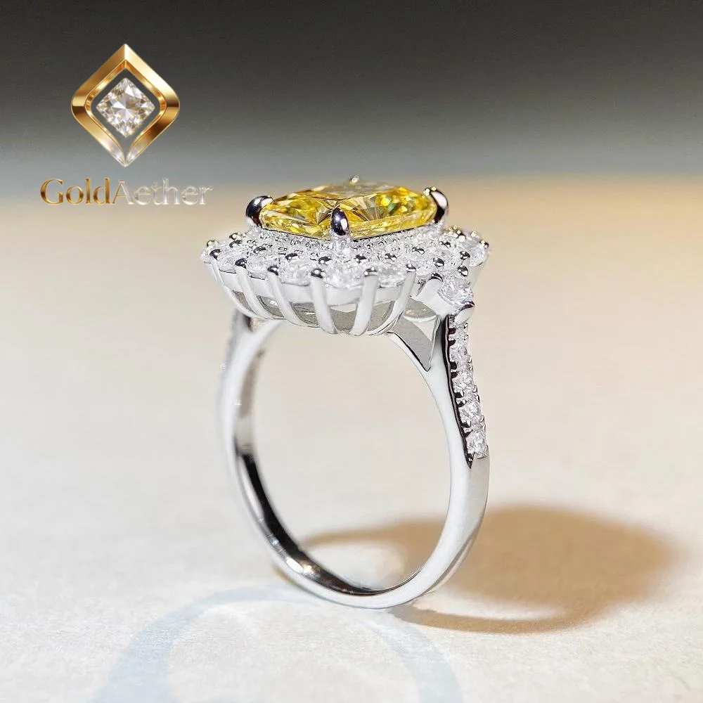 

Кольцо GoldAether Luxury из белого золота и платины PT950, женское, высококачественное, с бриллиантами, полностью инкрустированное бриллиантами