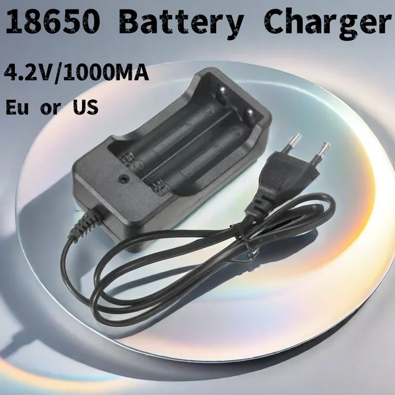 

18650 Battery Charger US EU Plug 2 Slots Smart Charging Safety Fast Charge 18650 Li-ion Rechargeable Battery Charger Universal