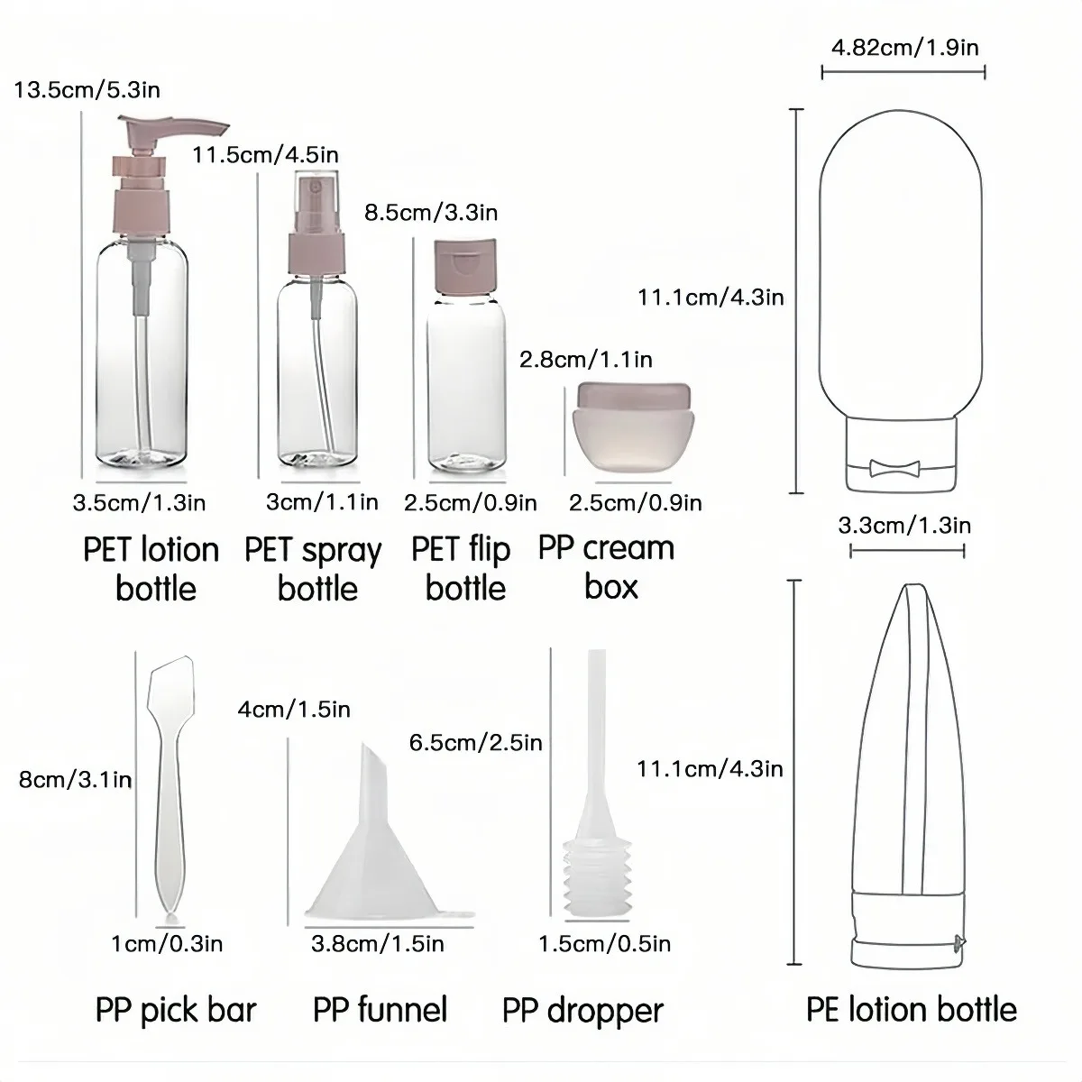 مجموعة تعبئة مستحضرات التجميل، زجاجات فارغة لرحلات العمل، زجاجات تعبئة الحليب المحمولة.zwq #3