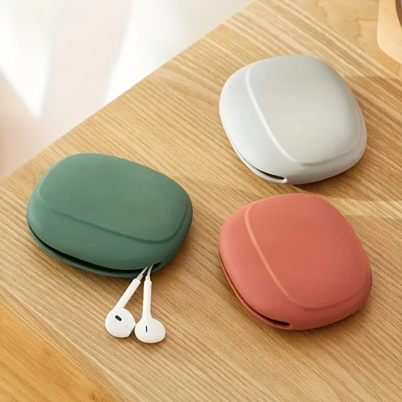 3pcs New Soft Silicone Cable Organizer Pouches Portable Headset and Data Cable Storage Bags for Travel Zero Wallet Reusable Bags