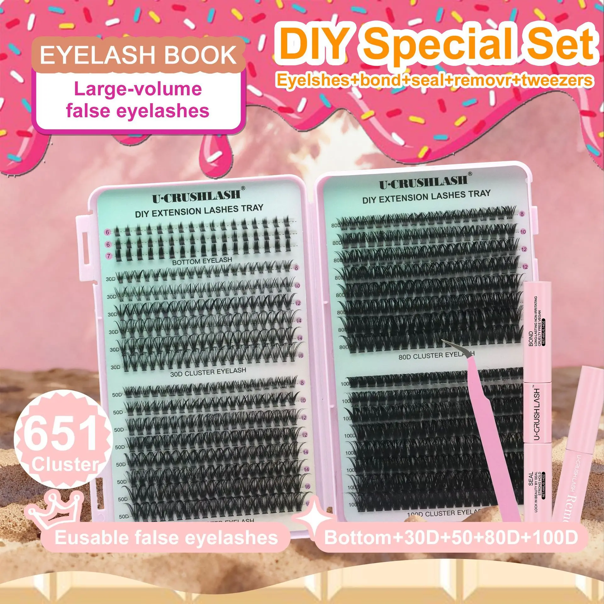 لتقوم بها بنفسك لاش تمديد عدة سعة كبيرة رقيق الرموش تمديد العنقودية الفردية لتقوم بها بنفسك جلدة الرموش الصناعية الطبيعية ماكياج