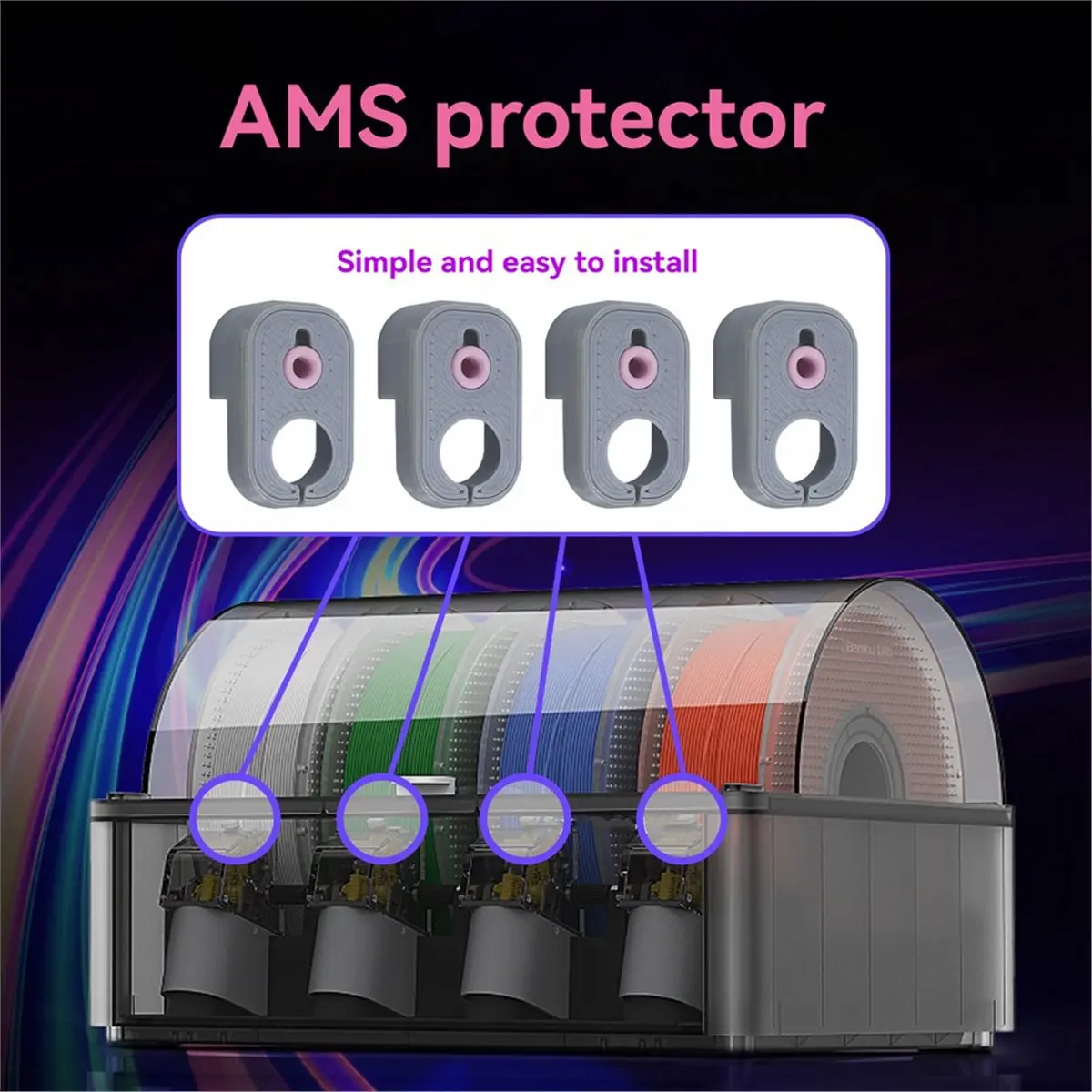L70A 4pcs for Bambu Lab AMS 3D Printer Accessories X1/P1 Series Suitable for AMS Lite Inlet Ceramic Ring Protector D