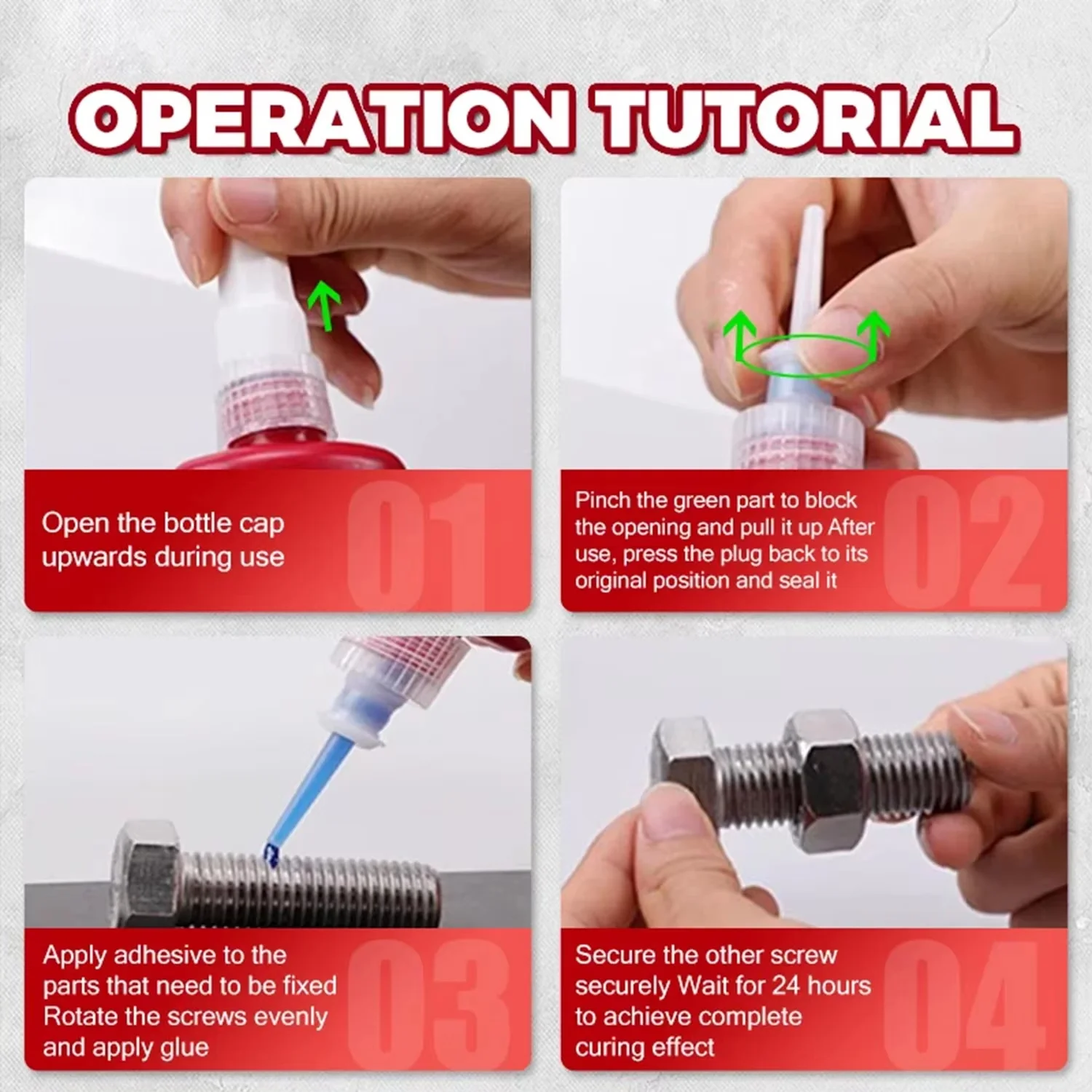 243 271 50G Schraubensicherungsmittel Anaerober Klebstoff Anti-Lockerung Schraubenkleber Gewindesicherungsmittel Dichtmittel für Metallbolzen Muttern Reparaturwerkzeug – Detail 8