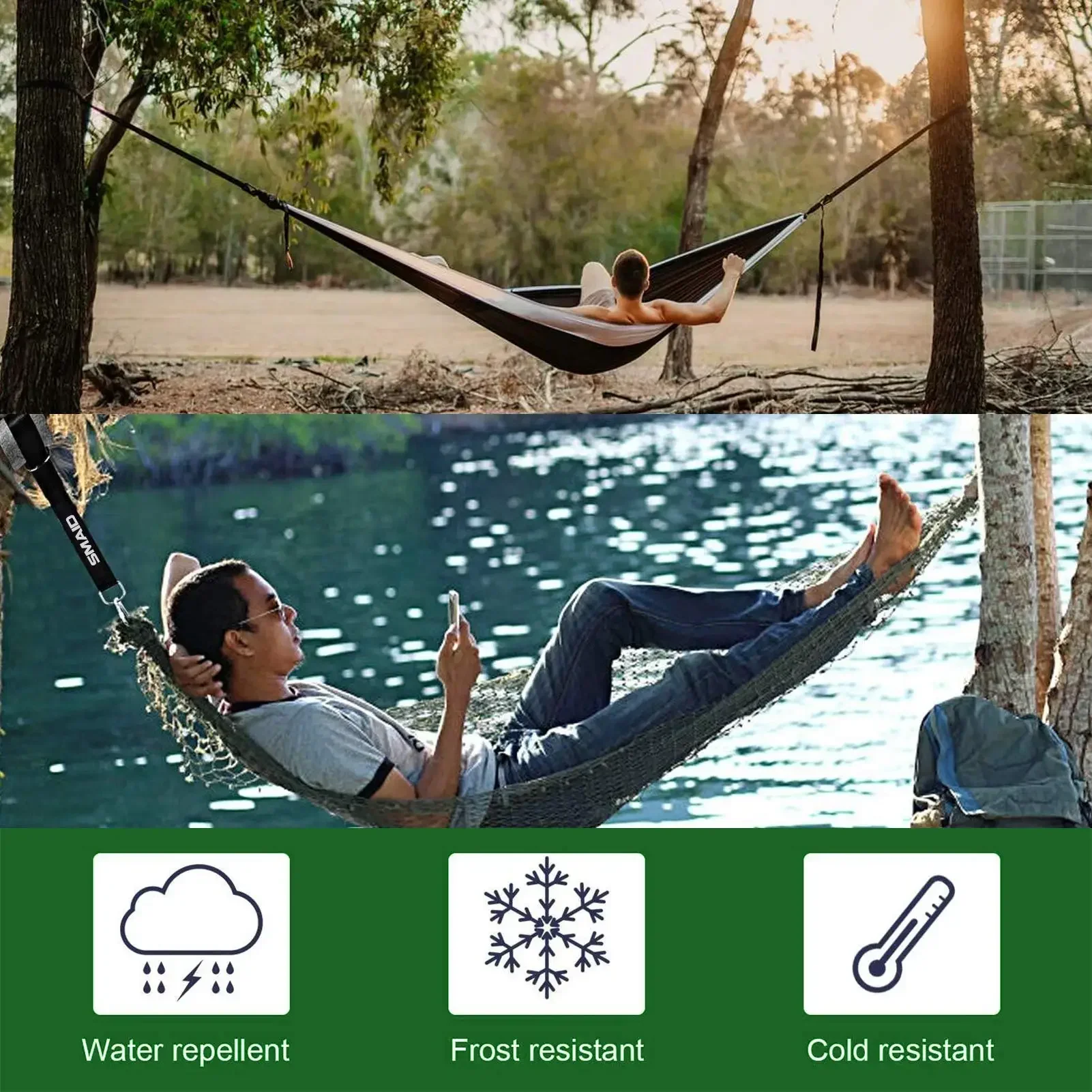 150x5cm Tree Swing Hanging Straps Kit Holds 2000lb With 2 Heavy Duty Carabiner Perfect for Swings Hammock Easy Fast Installation image 6