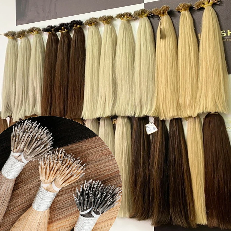 

Прямые двойные нарисованные нано-кольца для наращивания волос 100% человеческие волосы оптом 613 Блондинка 12А Натуральные черные вьетнамские волосы 30 дюймов