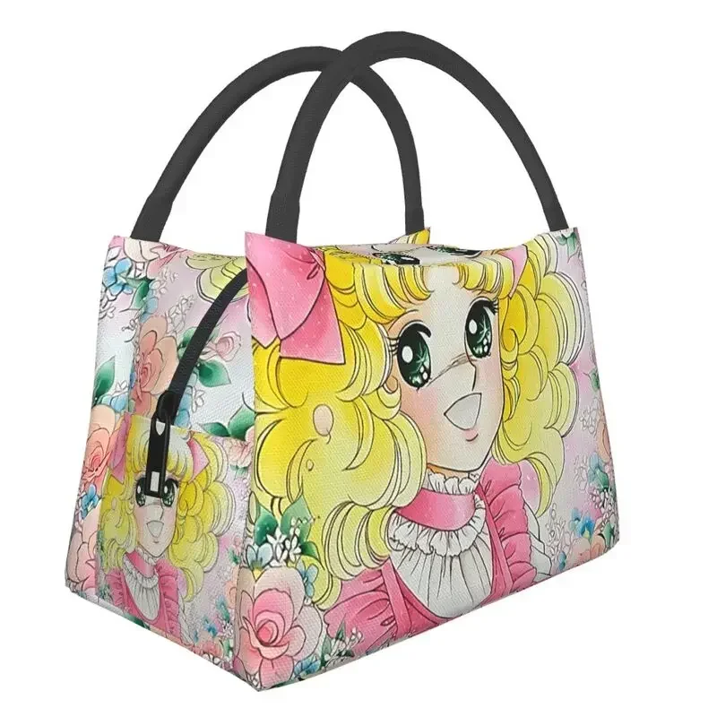 

Candy Candy Thermal Insulated Lunch Bag Women Anime Manga Portable Lunch Tote for Office Outdoor Multifunction Meal Food Box