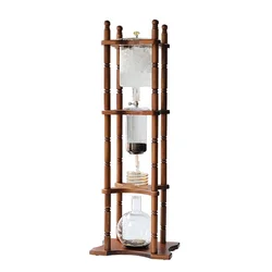 Wood Frame Espresso Slow Cold Brew 25 Cups Coffee Glass Pot Iced Drip Dutch Tower Cold Brew Coffee Maker Wood