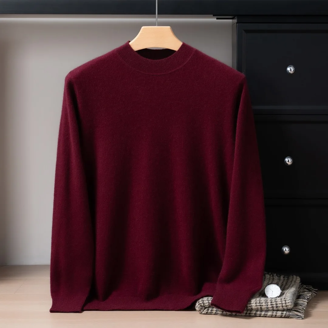 

Осенне-зимний мужской круглый вязаный свитер Ne Thermal Busin, повседневный роскошный базовый слой, удобный длинный дышащий све