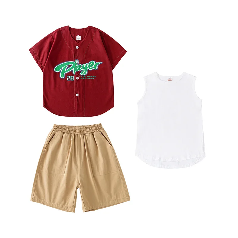 Survêtement Hip Hop pour enfants, mode estivale, impression de lettres, chemise, short, vêtements décontractés, costume, vêtements de rue, enfants, adolescents, garçons, 3-16 ans