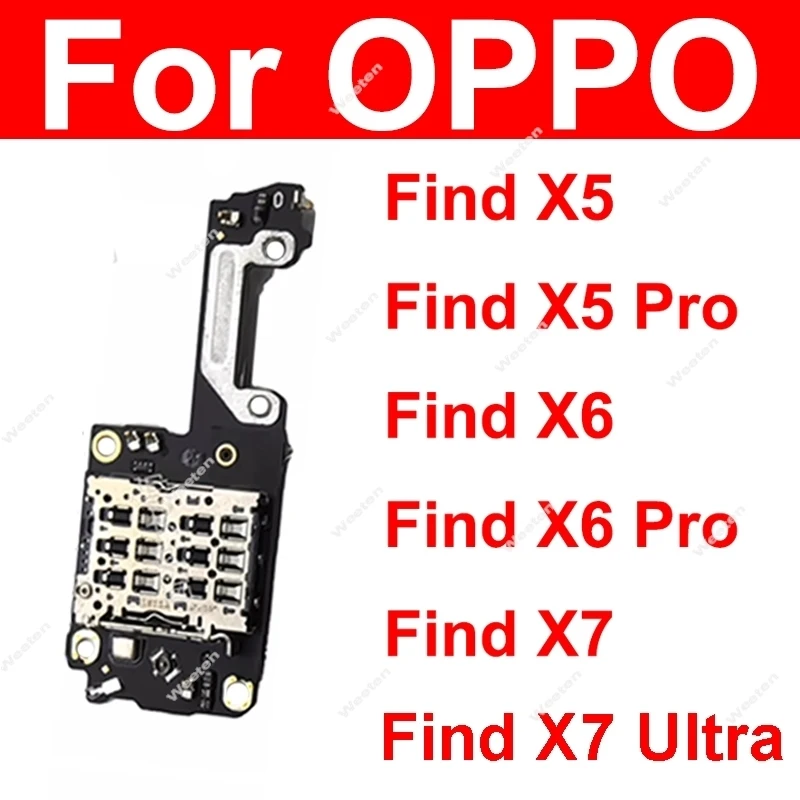 Image of SIM Karte Tray Board Für OPPO Finden X5 X6 Pro X7 Ultra Sim Karte Halter Buchse Kleine Board Connector Flex kabel Teile