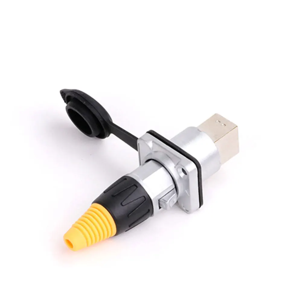 10pcs Waterproof D type RJ45 Connector Female to Female Socket Metal Shell Chassis Panel Mount Network Ethernet RJ45 Adapter