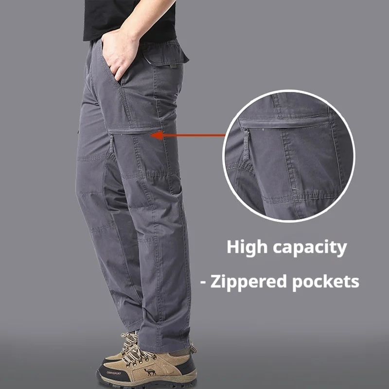 Spring Autumn Men's Casual Sweatpants Loose Oversized Cargo Pants Straight Leg Pants Outdoor Straight Leg Youth