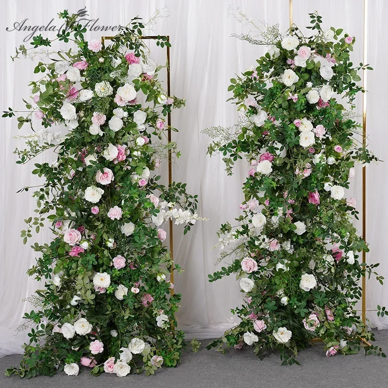 

Grüne Pflanzen Blatt rosa Rose Blume Reihe Läufer Hochzeit Hintergrund Bogen kt Brett Dekor Blumen arrangement Fenster