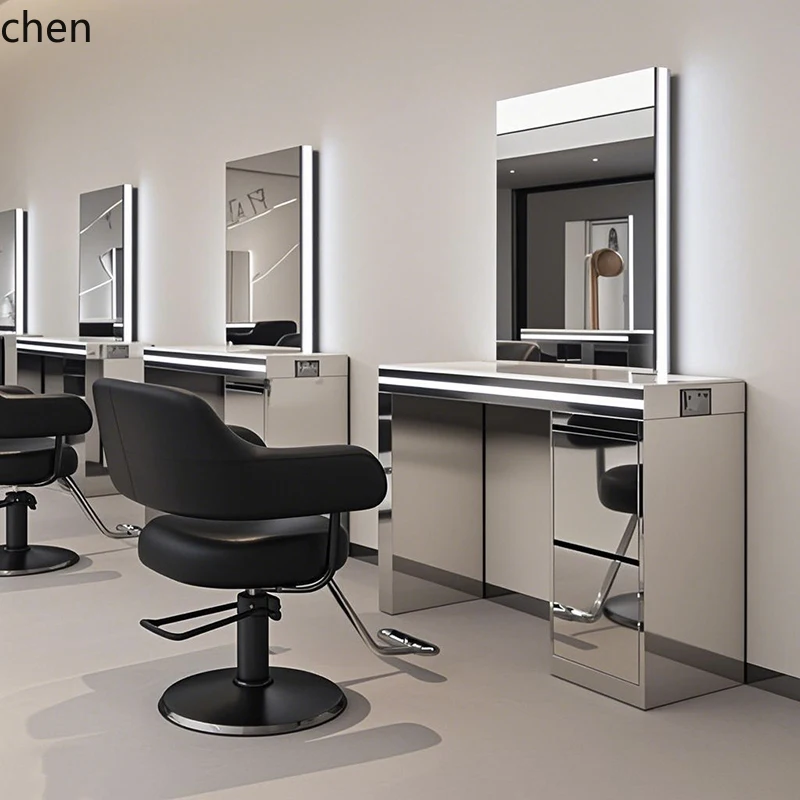 HT Barber Shop Spiegel Friseursalon High-End-Haar-Dauerwellen- und Färbetisch Mode Haarschneidespiegeltisch