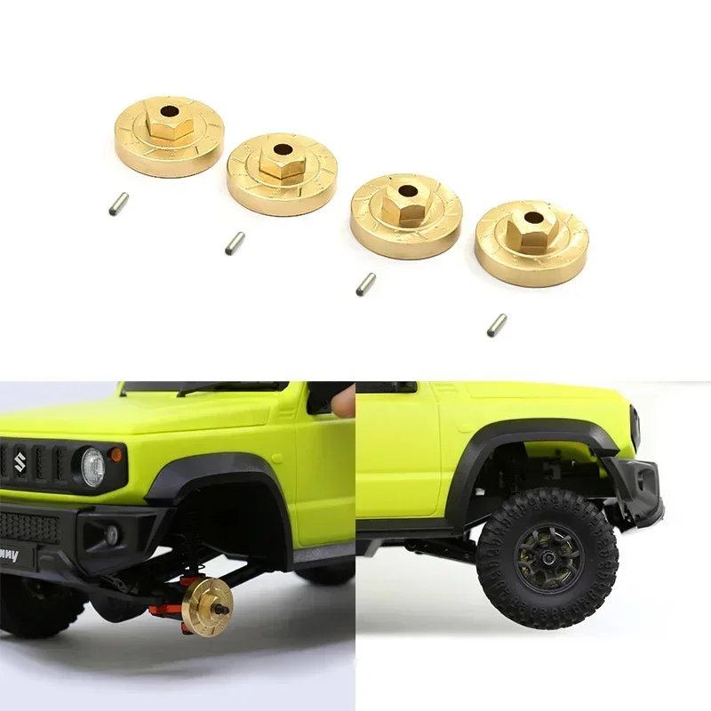 Combinaison de moyeu de roue en laiton rapDuty, pièces de voiture RC, accessoires de mise à niveau, Xiaomi Jimny, Xmykc01Cm, 1/16, 4 pièces