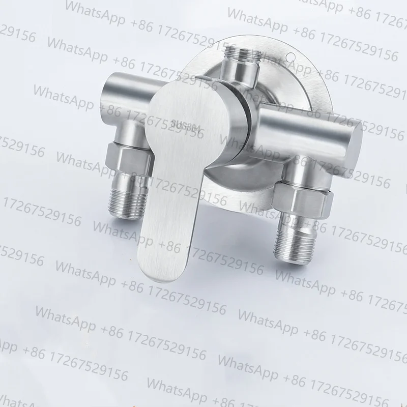 304 Stainless Steel Shower Faucet Mixer Valve Double Type Bathroom Shower Hot Cold Water Tap G1/2’ Bathtub Faucet