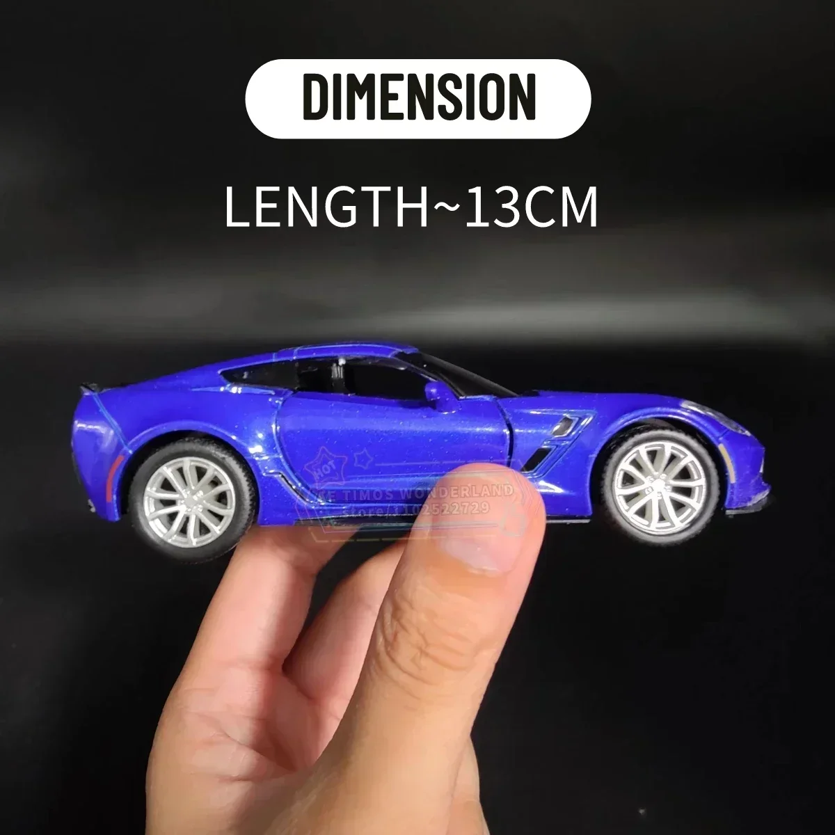 Coche de aleación Corvette C7 1:36, modelo de juguete clásico de Metal fundido a presión con función extraíble, vehículos para regalos para niños