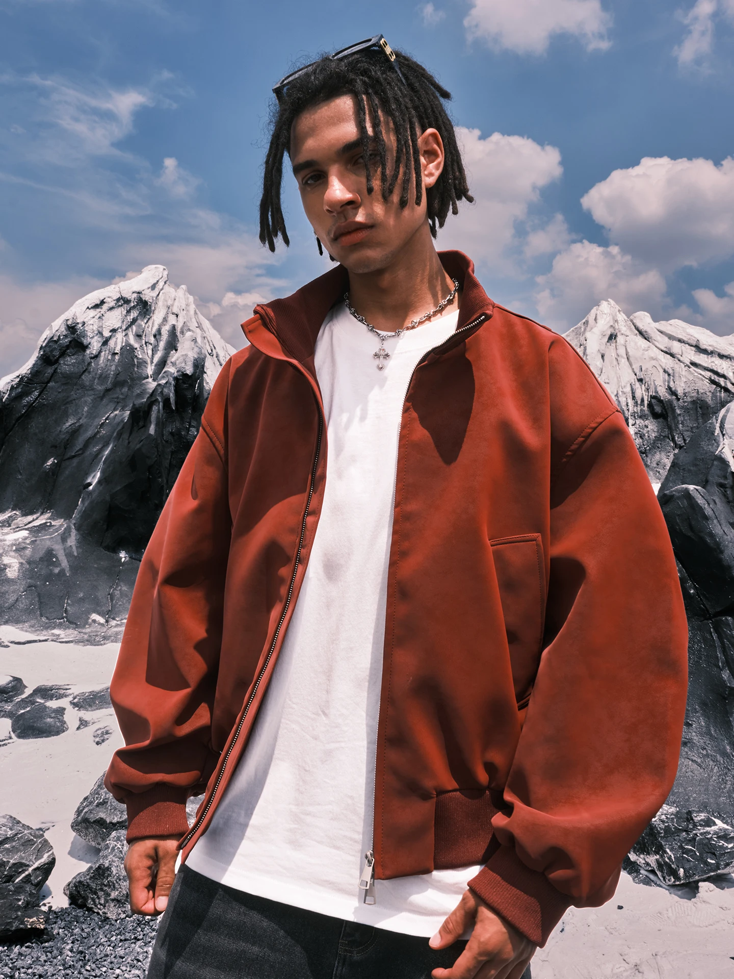 

Мужская зимняя куртка Nuthink в американском ретро-стиле из искусственной кожи, теплая, с воротником-стойкой, свободного кроя, для молодежи