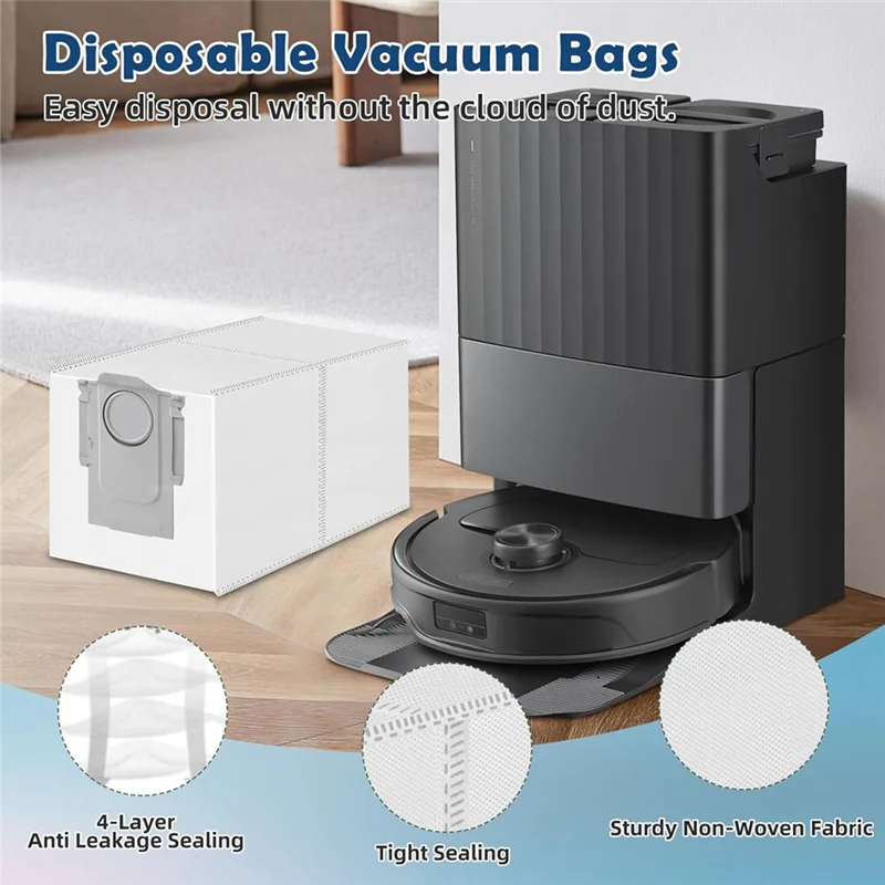 

ABRW-For Roborock Q Revo Master, Qrevo Slim Robot Vacuum Main Side Brush HEPA Filters Mop Pads Dust Bags Accessories Kit