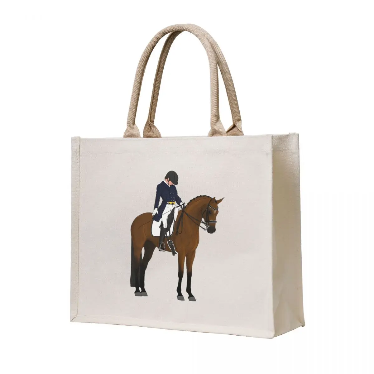 

Bay Dressage Horse and Rider Salute Tote Bag Big bag Women bags custom tote bag