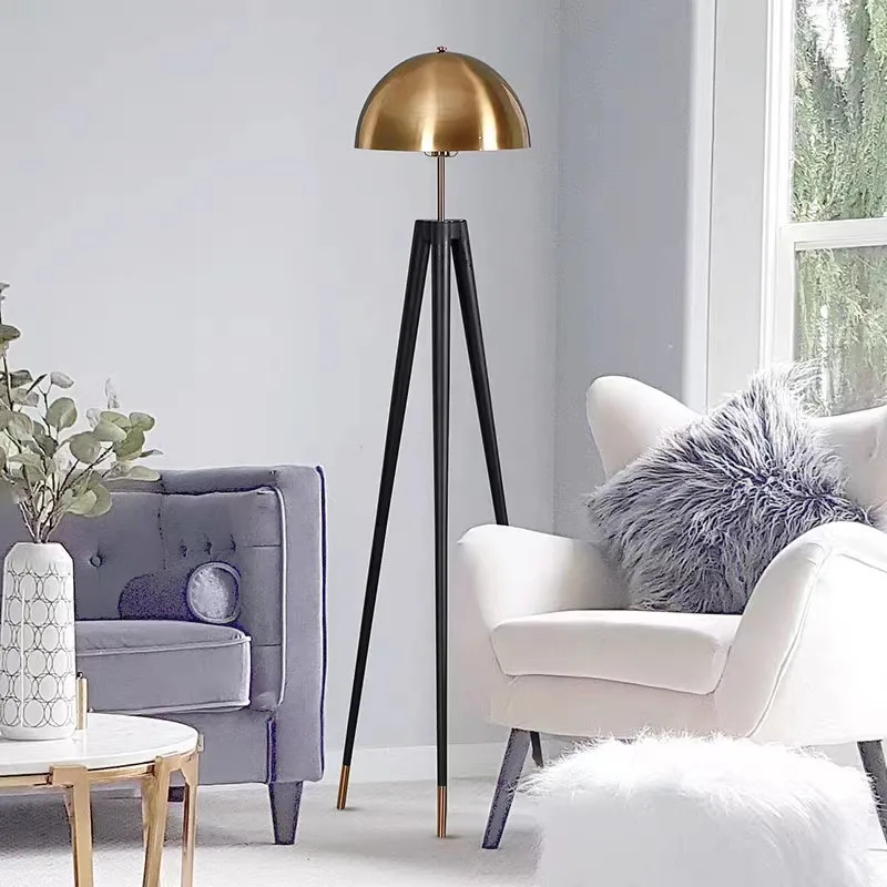 Postmodern mushroom floor lamp Designer Metal Electroplating tripod lamp Home Decor Bedroom vintage living room sofas light