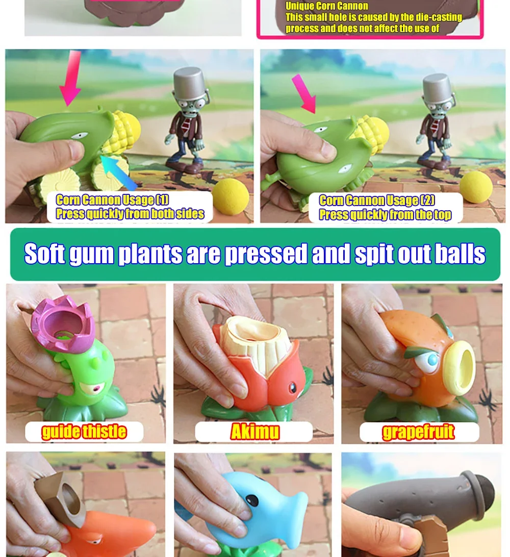 PLANTS VS ZOMBIES PVZ Pea Shooter Boss Actionfigur Modell Spielzeug Puppen Schießen Dave Allstar Spielzeug Kinder Geschenke für Jungen – Detail 19