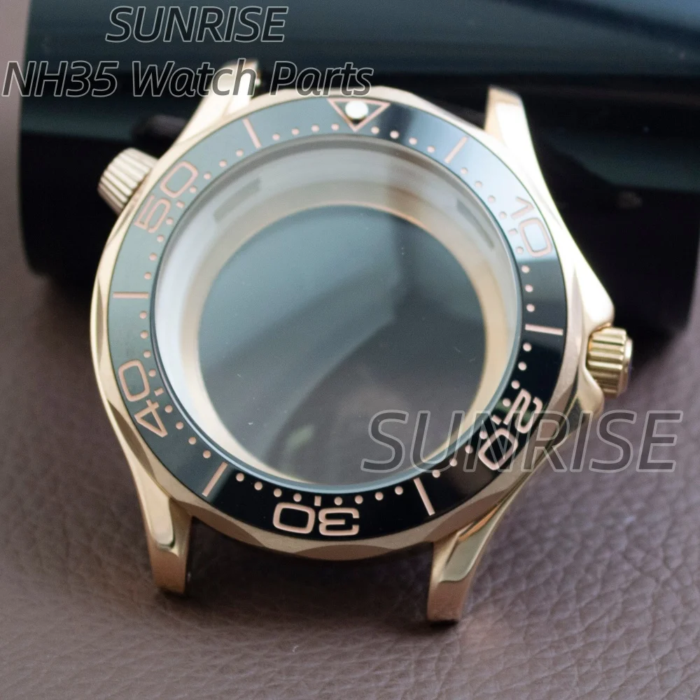 

NH35 Case Dial Hands for Seamaster 300 Rose Gold Stainless Steel 10ATM Waterproof Watch Case Mesh Strap NH35 Automactic Movement