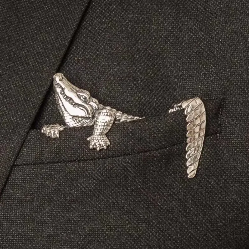 Exquisite Creative Crocodile Tiger Octopus Animal Brooches for Men Women Tradition Retro Gentleman Suit Coat Neckline Jewelry