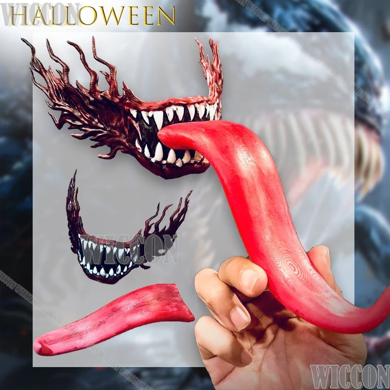 

Cosplay Long Tongue Prop Dark Monster Accessory Gothic Horror Anime Item For Costume Motorcycle Decoration Mask Navidad Carnaval