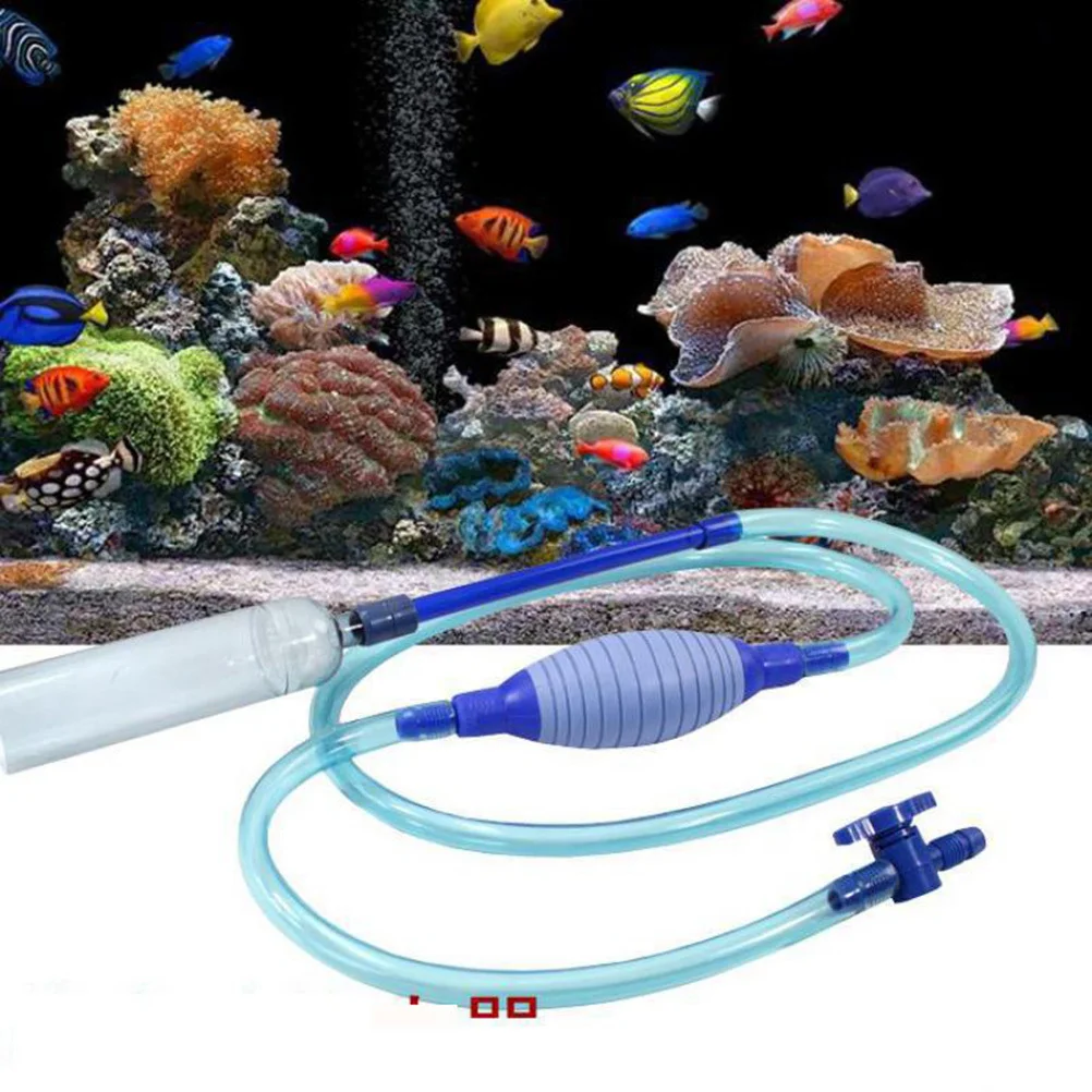 

2.7M Aquarium Water Changer Siphon Pump Fish Tank Cleaner 5-40 Gallon Gravel Vacuum Hose Nozzle Discharge Control