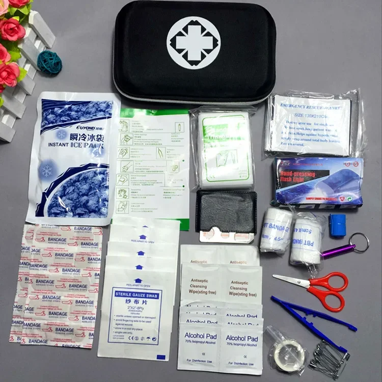 Kit de primeros auxilios de coche Eva de camuflaje de exportación de 9 colores, Kit médico salvavidas para exteriores de 18 piezas