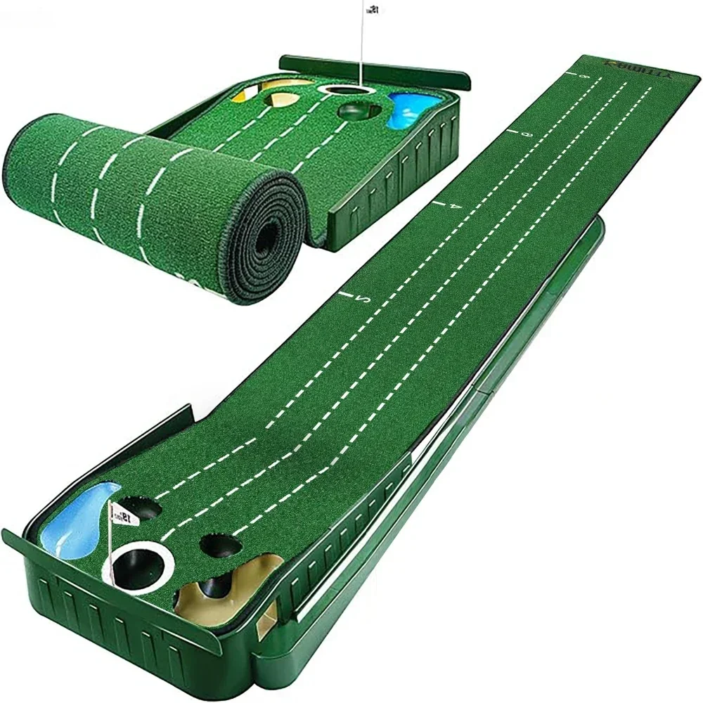 PGM Golf Indoor Putting Mat Putter Trainer Green Carpet Practice Set Ball Return Mats PM008