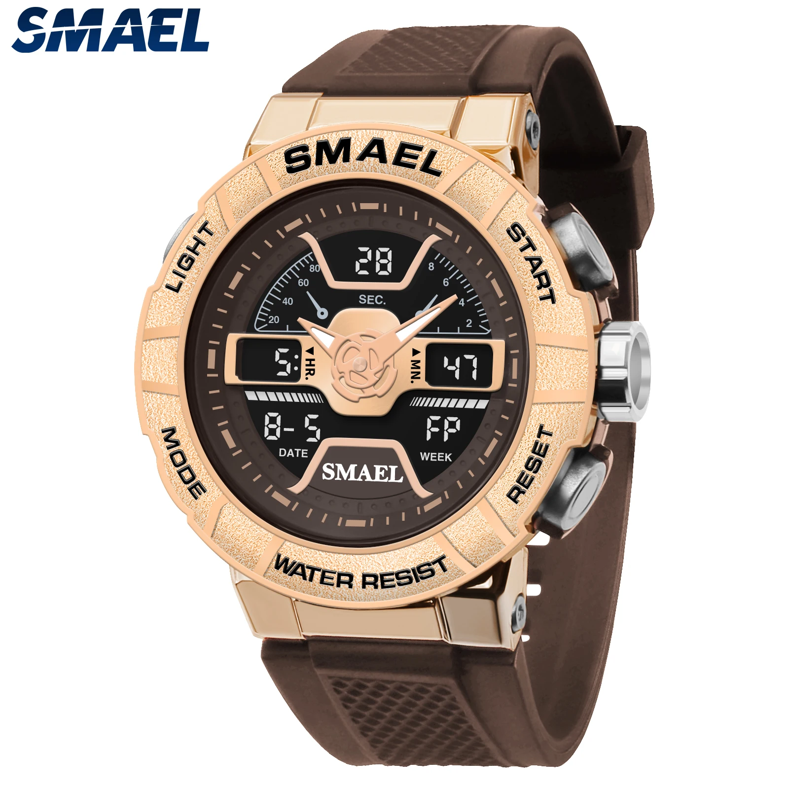 

Men Watches 50m Waterproof Sports Quartz SMAEL Luxury Man Watch Brands Stopwatch LED Back Light 8067 Male Clock Wristwatches