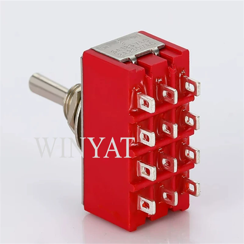 2PCS,12Pin,Toggle Switches MTS-403 2/3 Position,ON-ON DPDT Mini Toggle Switches,6A/125V-2A/250V AC,MTS-402,Push Button Switch