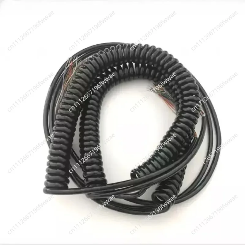 For 7 12 15 16 17 19 21 26 Cores Coiled Spring Spiral Shield Cable4m 6m CNCHandwheel Manual Pulse Generator MPG Industrial Cable