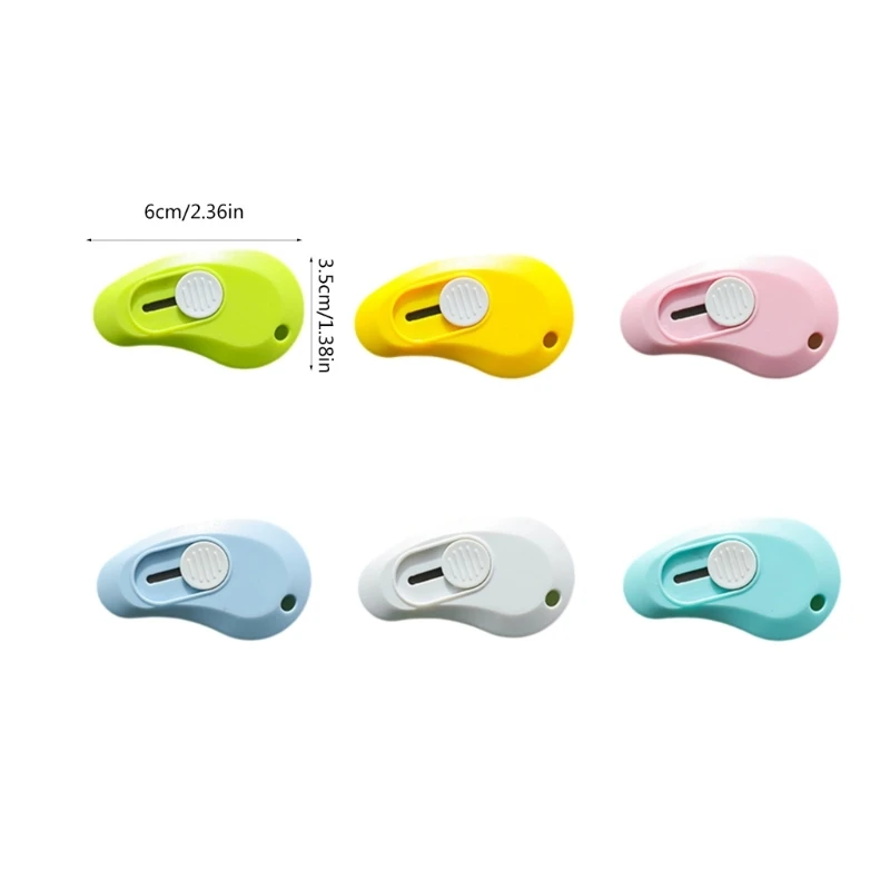 6Pcs Small Box Cutter Package Cutter Safety Paper Cutter Envelope Opener Utility Knives Office School Supply