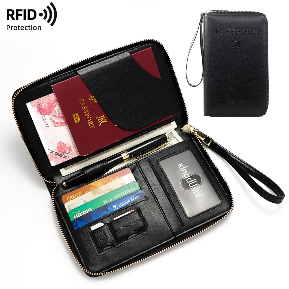 جديد تتفاعل المرأة جواز سفر المحفظة سعة كبيرة حامل التذاكر حامل بطاقة SIM حقيبة للجنسين المحافظ عالية الجودة جوازات السفر كليب