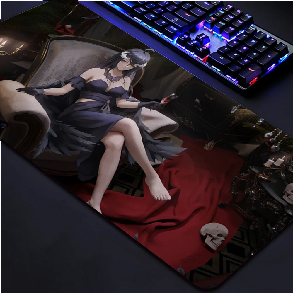 Overlord Albedo Large Mouse Pad Office PC Sexy Girl Non Slip Keyboard Mousepad Laptop Anime Gaming Accessories Desk Mat Carpet